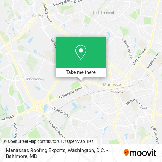 Manassas Roofing Experts map