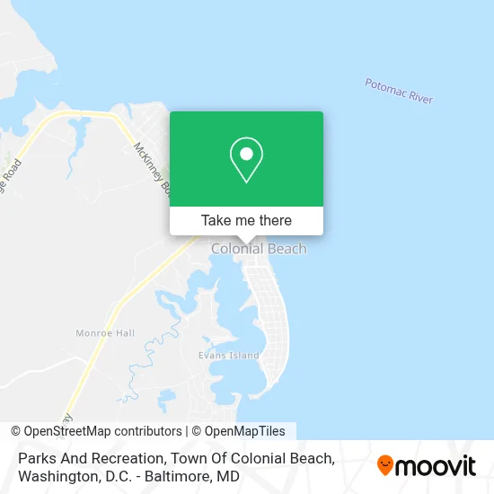 Parks And Recreation, Town Of Colonial Beach map