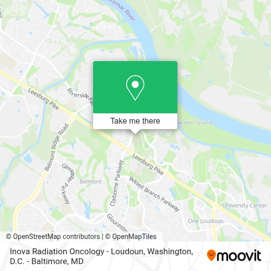 Inova Radiation Oncology - Loudoun map
