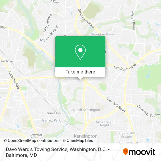 Dave Ward's Towing Service map