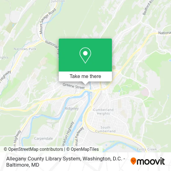 Allegany County Library System map