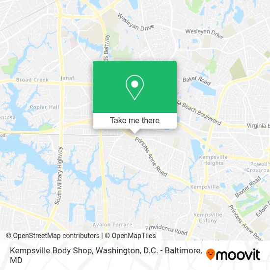 Kempsville Body Shop map