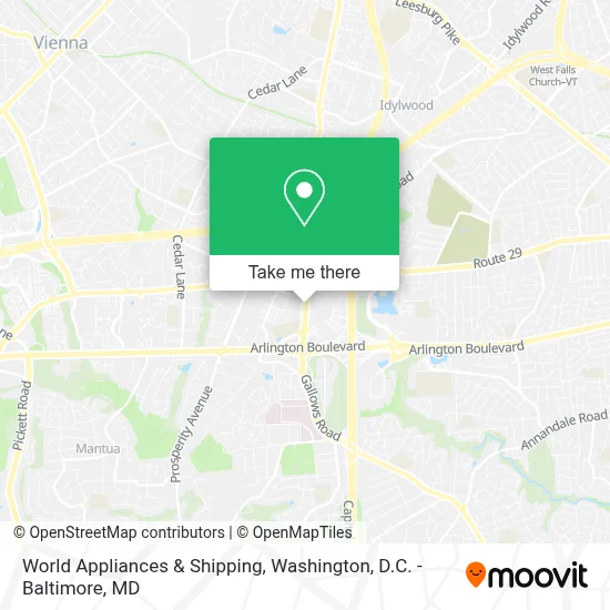 World Appliances & Shipping map