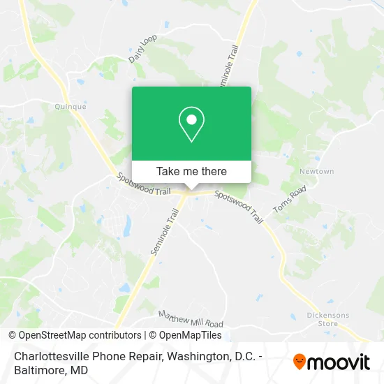 Charlottesville Phone Repair map