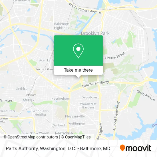 Parts Authority map