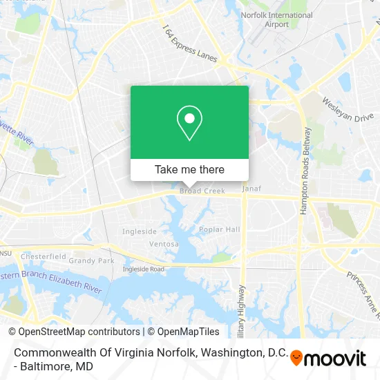 Commonwealth Of Virginia Norfolk map