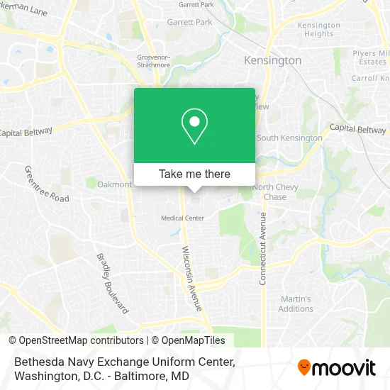 Bethesda Navy Exchange Uniform Center map