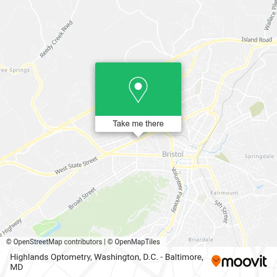 Highlands Optometry map