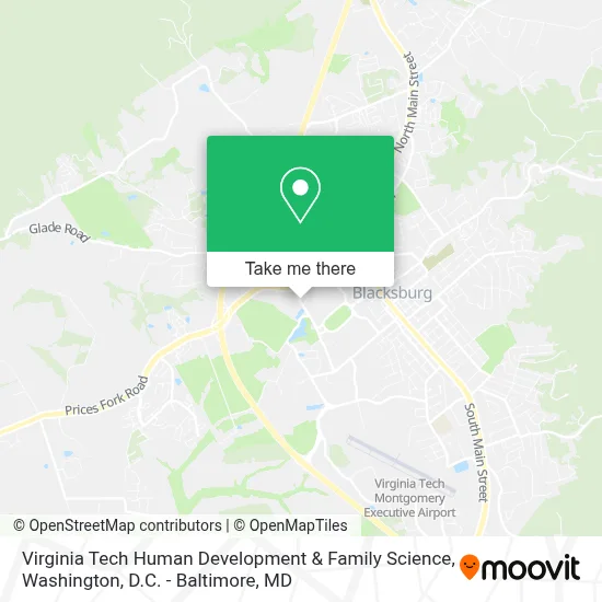 Virginia Tech Human Development & Family Science map