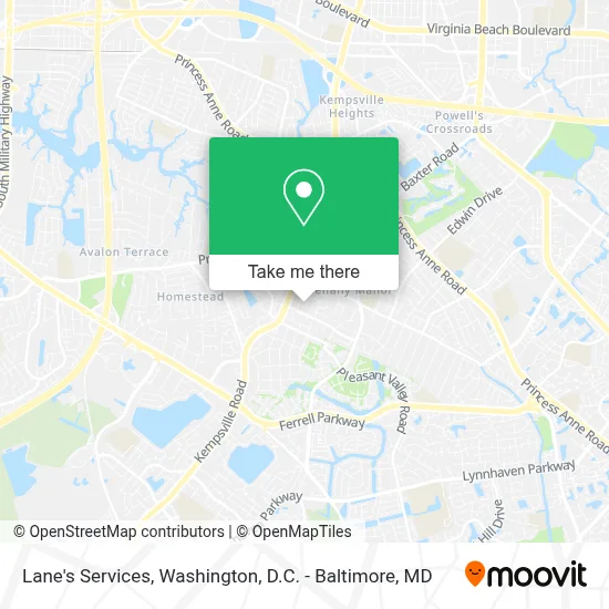 Lane's Services map