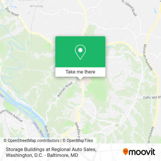 Storage Buildings at Regional Auto Sales map