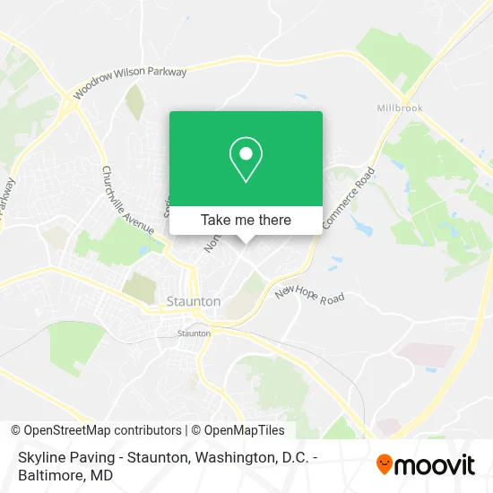 Skyline Paving - Staunton map