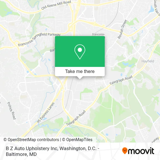 B Z Auto Upholstery Inc map
