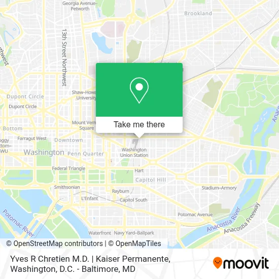 Yves R Chretien M.D. | Kaiser Permanente map