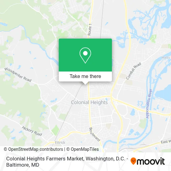 Colonial Heights Farmers Market map