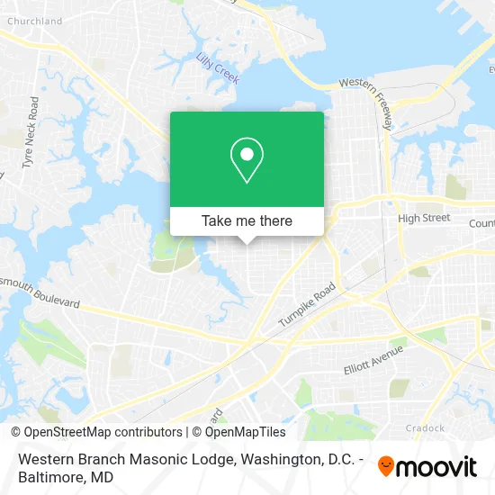 Western Branch Masonic Lodge map