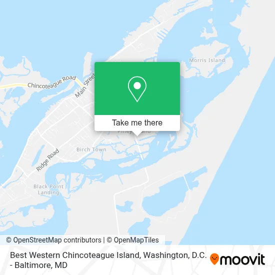 Best Western Chincoteague Island map