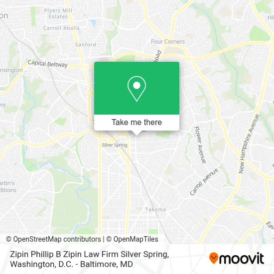 Zipin Phillip B Zipin Law Firm Silver Spring map