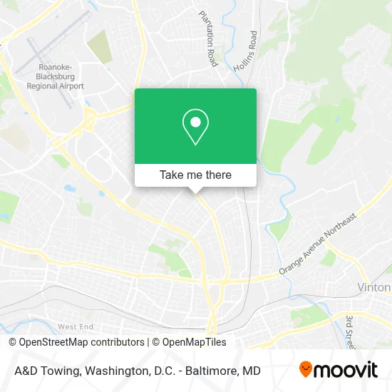 A&D Towing map