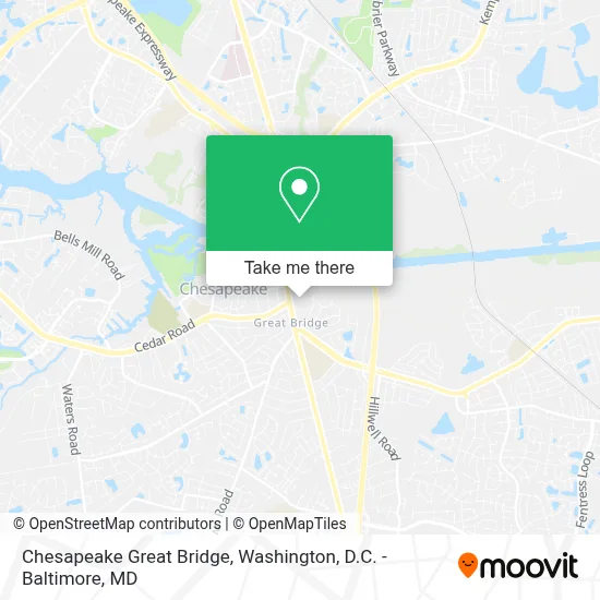 Chesapeake Great Bridge map