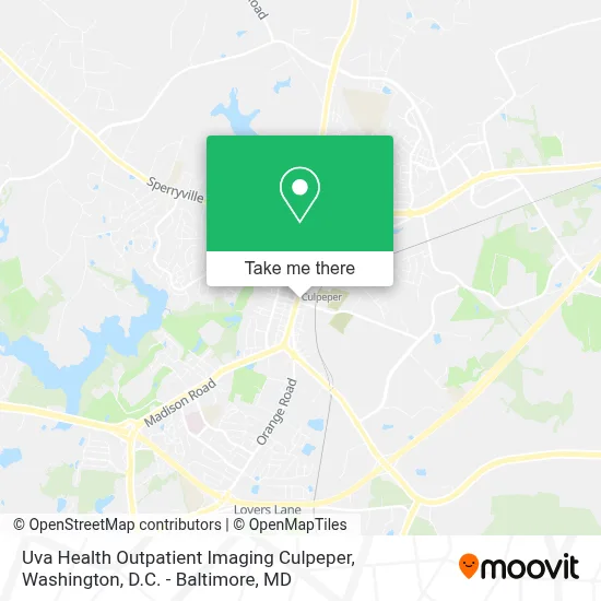 Uva Health Outpatient Imaging Culpeper map