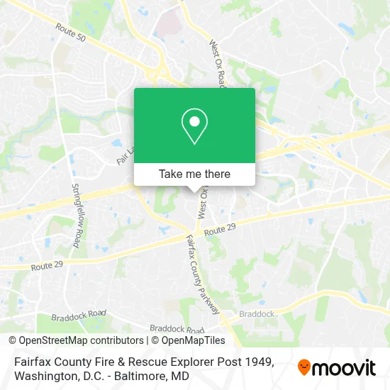 Fairfax County Fire & Rescue Explorer Post 1949 map