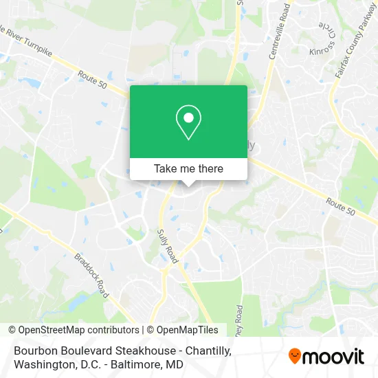 Bourbon Boulevard Steakhouse - Chantilly map