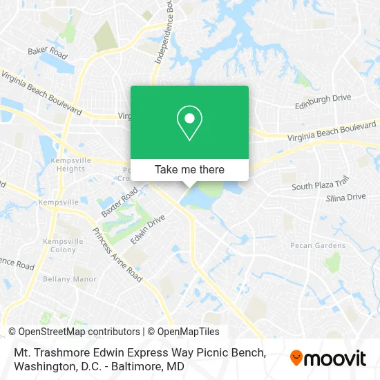 Mt. Trashmore Edwin Express Way Picnic Bench map