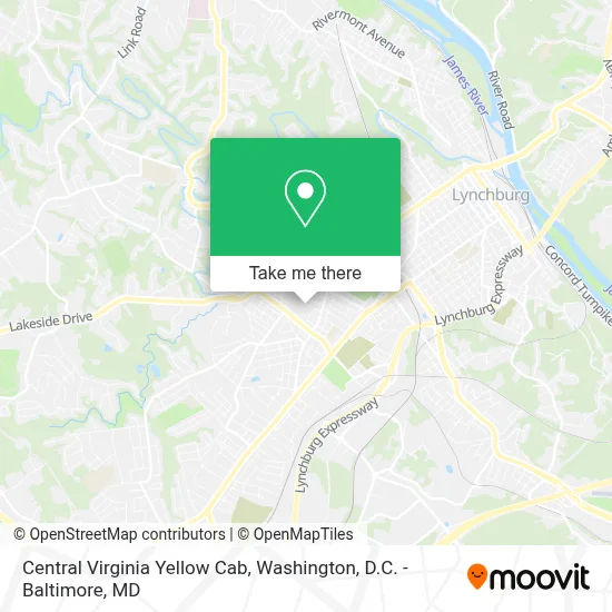 Central Virginia Yellow Cab map