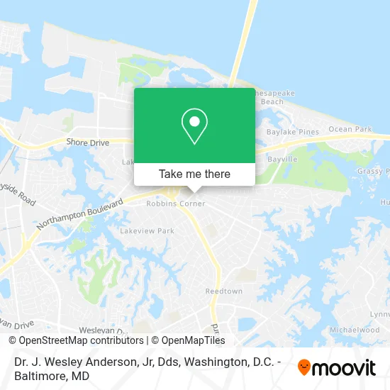 Dr. J. Wesley Anderson, Jr, Dds map