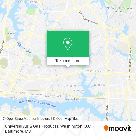 Universal Air & Gas Products map
