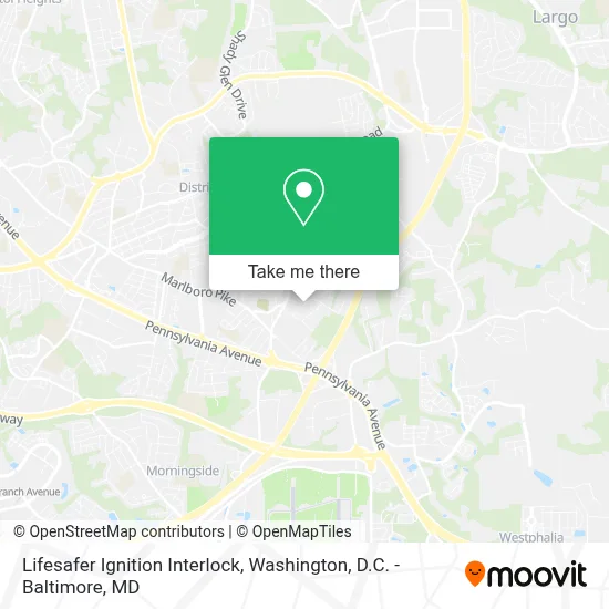 Lifesafer Ignition Interlock map