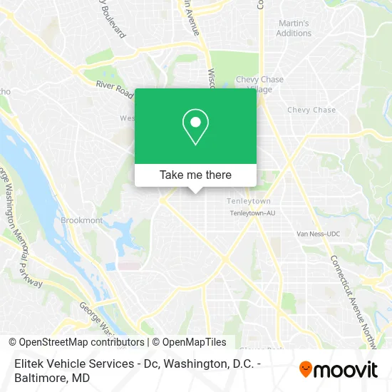Elitek Vehicle Services - Dc map