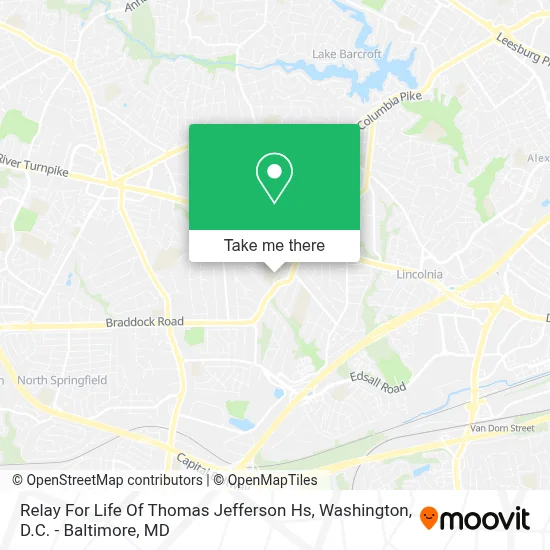 Relay For Life Of Thomas Jefferson Hs map