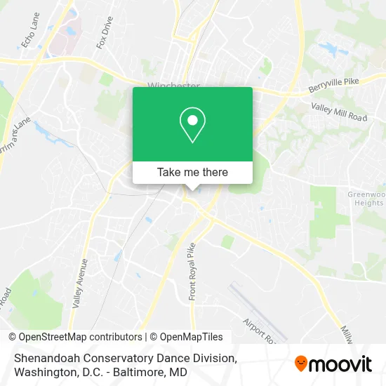 Shenandoah Conservatory Dance Division map