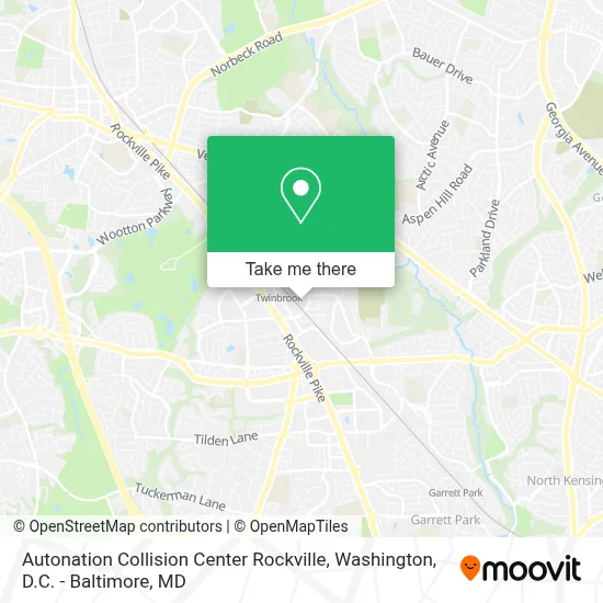 Autonation Collision Center Rockville map