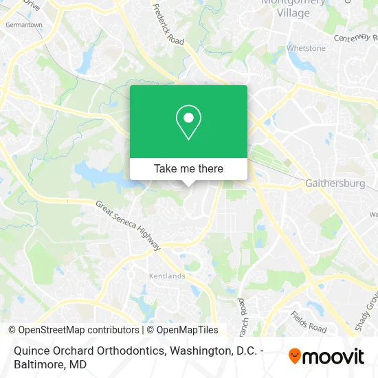 Quince Orchard Orthodontics map