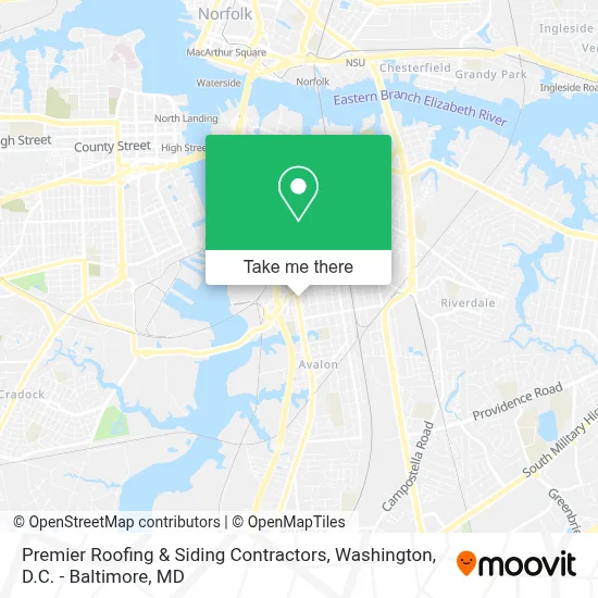 Premier Roofing & Siding Contractors map