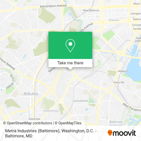 Metra Industries (Baltimore) map