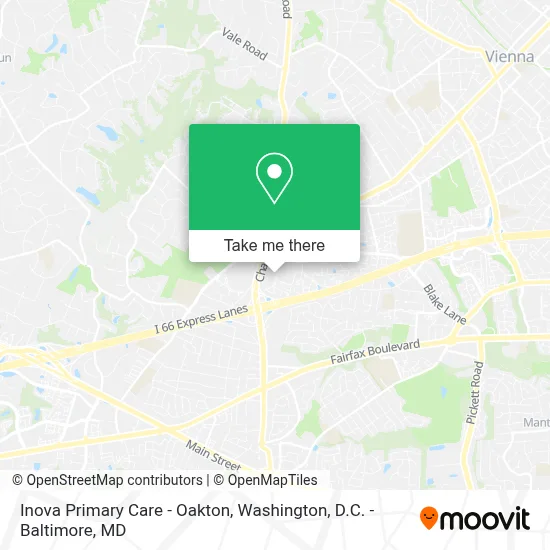 Inova Primary Care - Oakton map