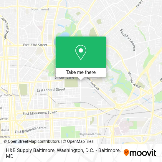 H&B Supply Baltimore map