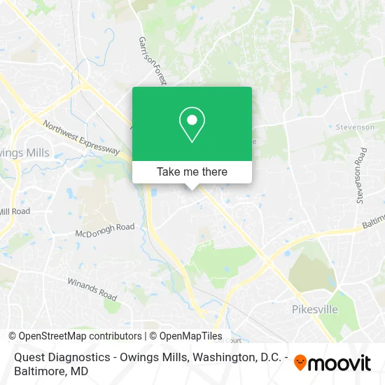 Quest Diagnostics - Owings Mills map