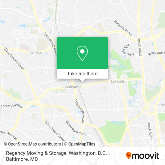 Regency Moving & Storage map