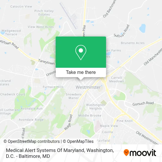 Medical Alert Systems Of Maryland map