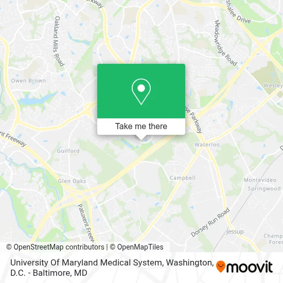 University Of Maryland Medical System map