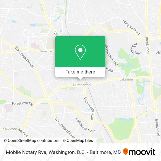 Mobile Notary Rva map