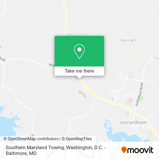 Southern Maryland Towing map