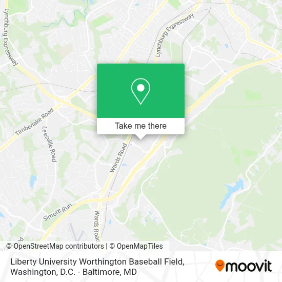 Liberty University Worthington Baseball Field map