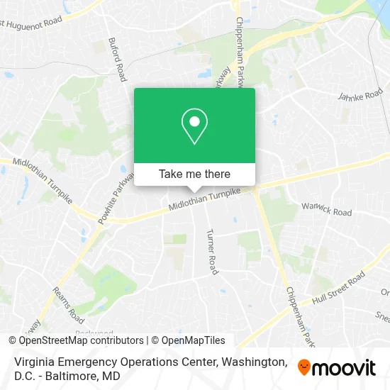 Virginia Emergency Operations Center map