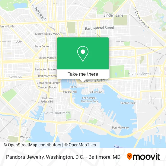 Pandora Jewelry map